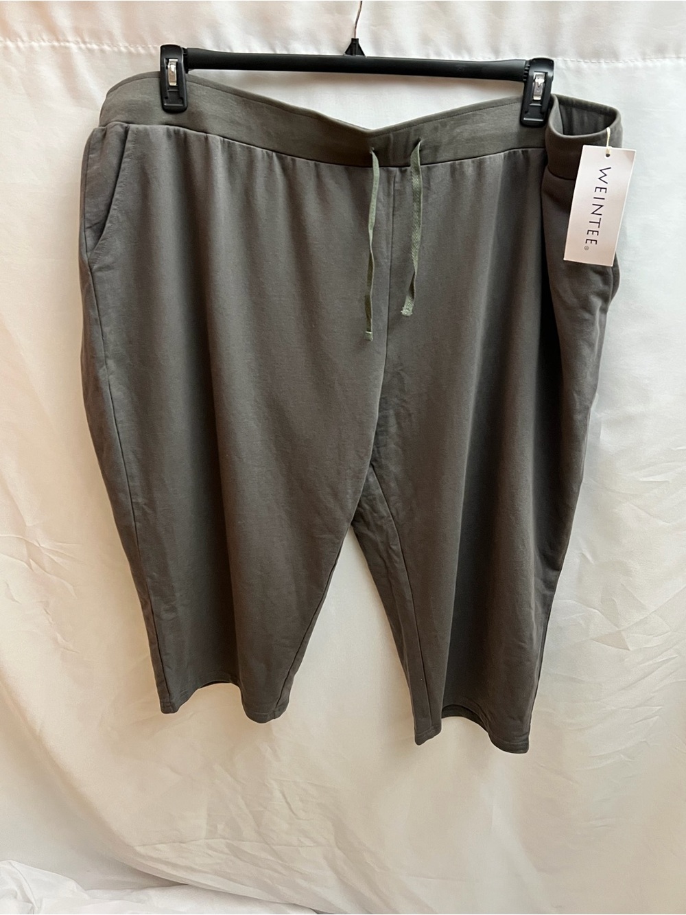 WEINTEE Women’s 5X Plus Dark Gray Cotton Capri Sweatpants NWT